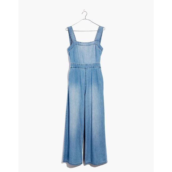 Madewell Denim Apron Bow-Back Jumpsuit size US0 - Picture 4 of 9